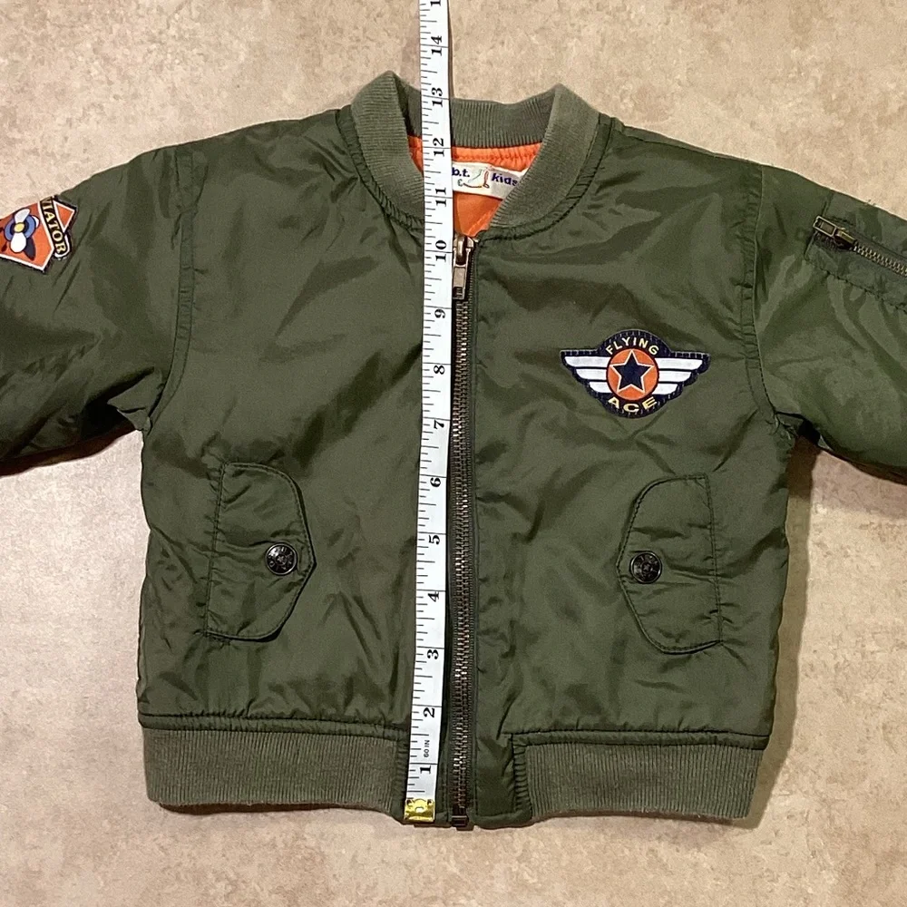 Army Green Bomber Jacket Kids Size 3 to 6 Months - Picture 7 of 11